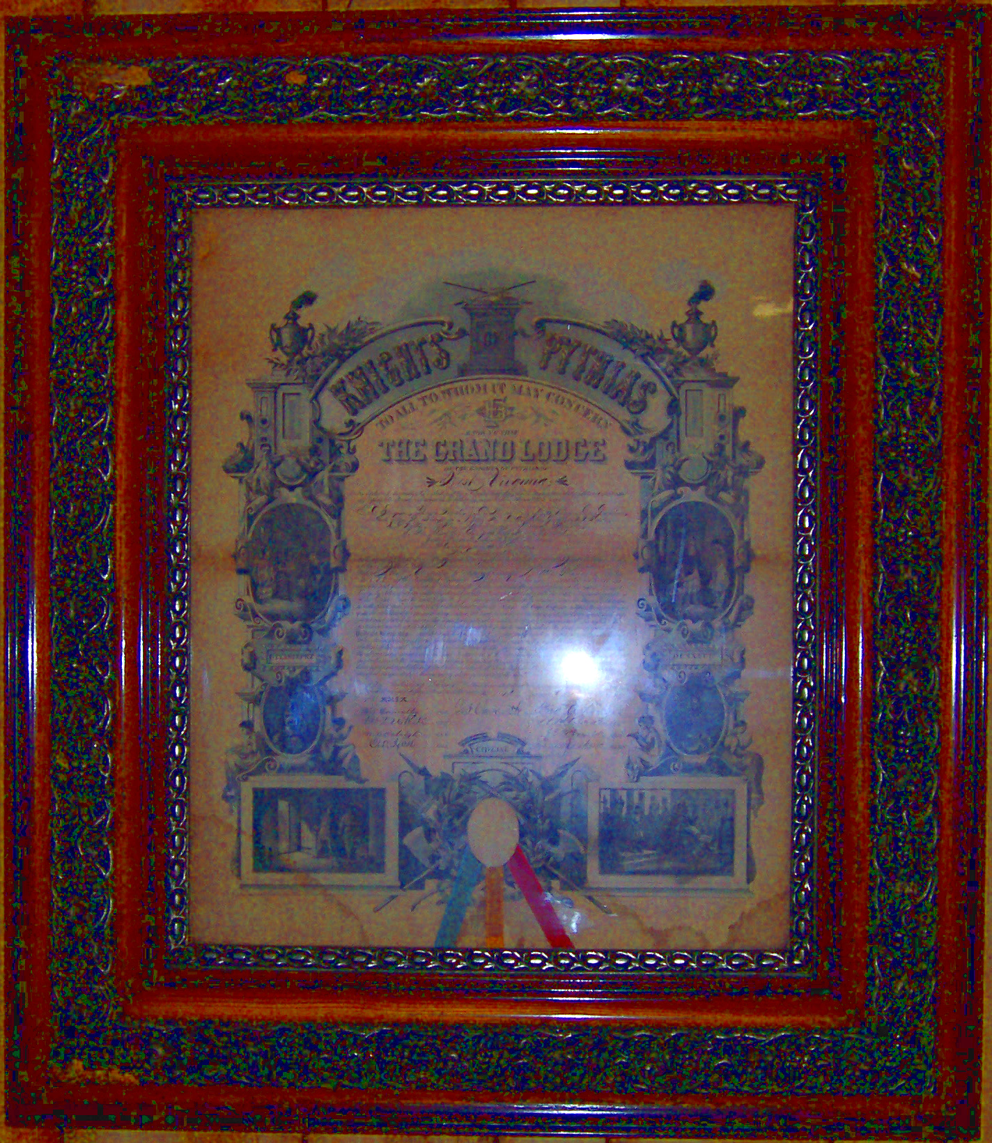 Framed charter for Little Prince Lodge #79